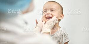 Child getting physical exam
