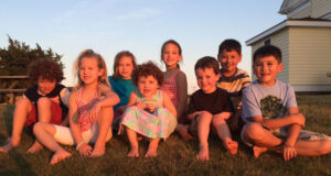 Kids at sunset